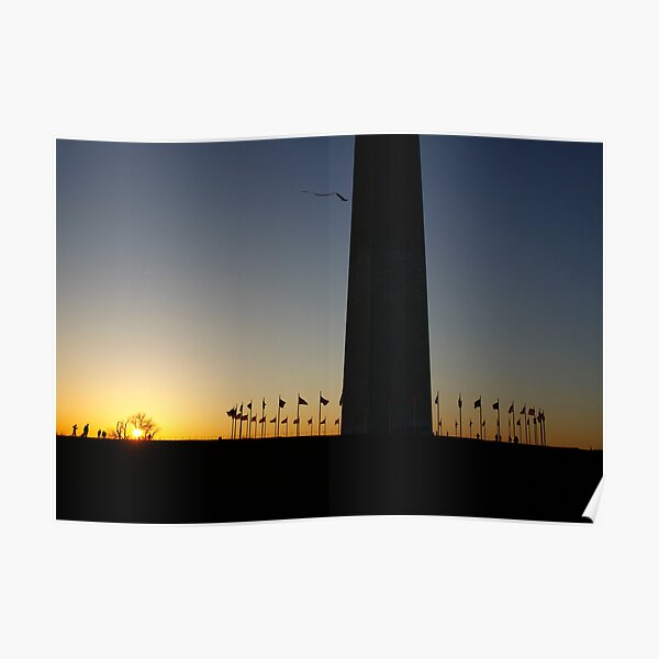 Sunset at Washington Monument Poster