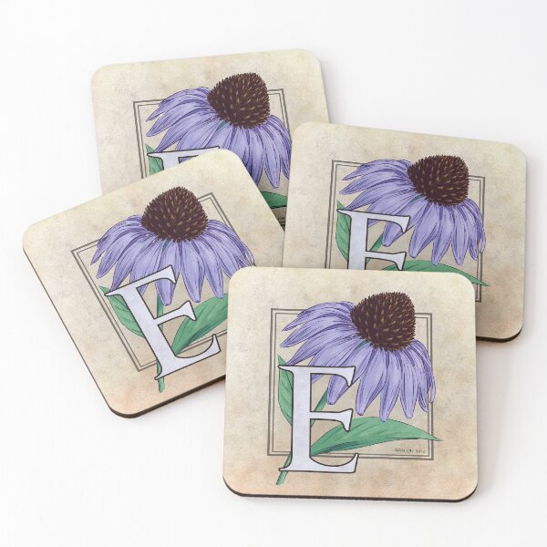 Artikelvorschau, E ist für Echinacea-Blumen-Monogramm entworfen und verkauft von stephsmith.