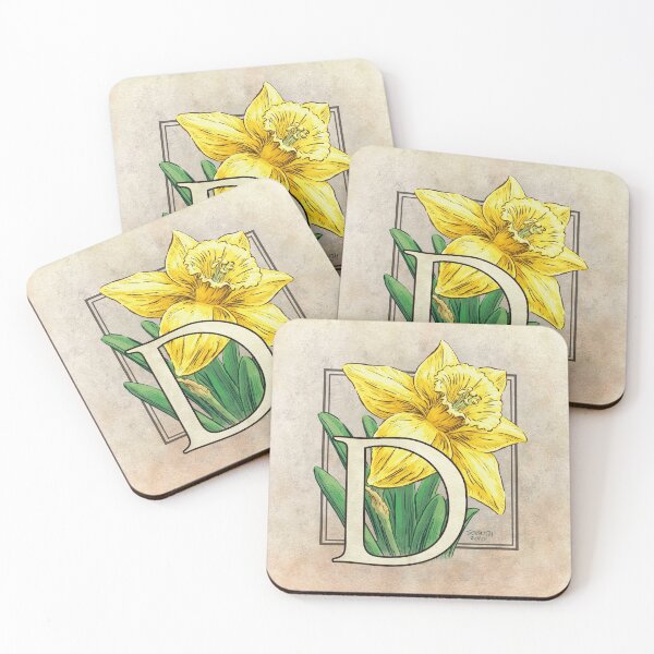 Artikelvorschau, D ist für Narzissen-Blumen-Monogramm entworfen und verkauft von stephsmith.