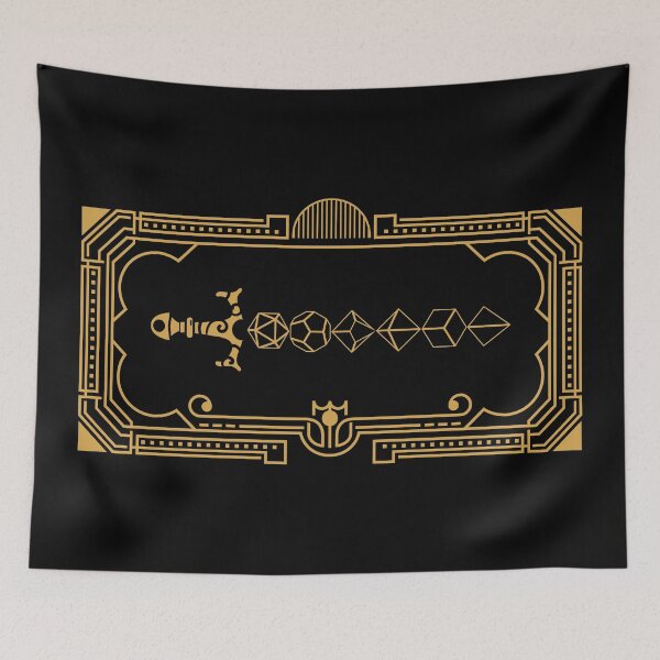 Item preview, Golden Framed Polyhedral Dice Sword designed and sold by pixeptional.