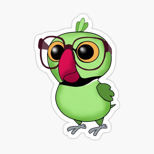 Nerdy Birdy: Green Ringneck Sticker