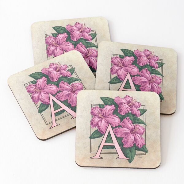 Artikelvorschau, A ist für Azaleen-Blumen-Monogramm entworfen und verkauft von stephsmith.