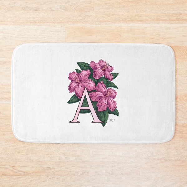 Artikelvorschau, A ist für das schwimmende Azaleen-Blumen-Monogramm entworfen und verkauft von stephsmith.