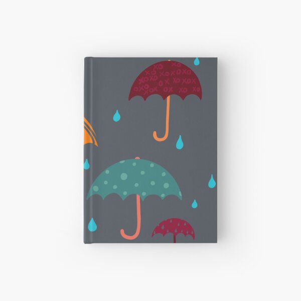 Bright Umbrellas in the Rain Hardcover Journal