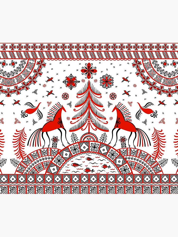 Russian folklore ornament. Mezen painting. by Skaska