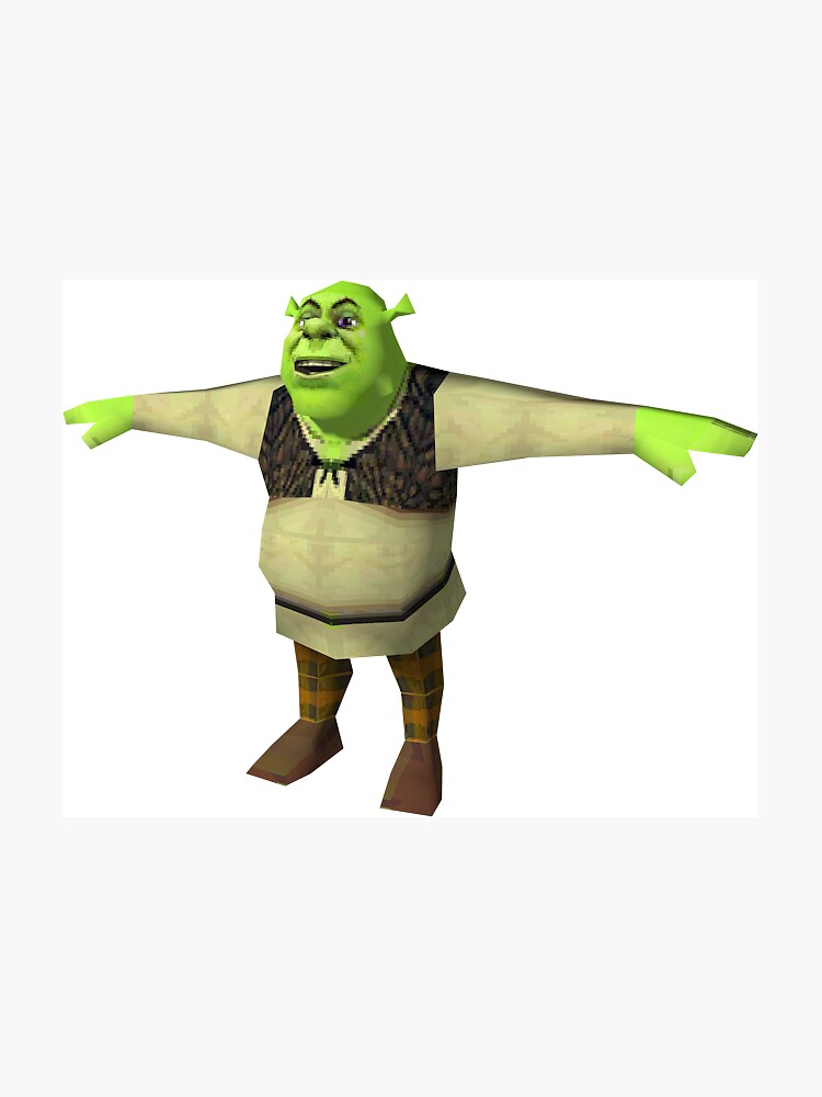 Shrek in fortnite doing a t-pose