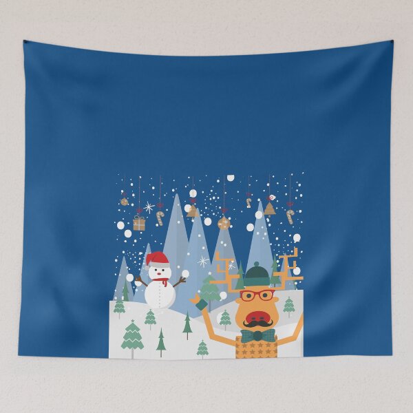 Item preview, Raindeer And Snowman In Winter - Merry Christmas  Happy New Year Christmas Gift designed and sold by overstyle.