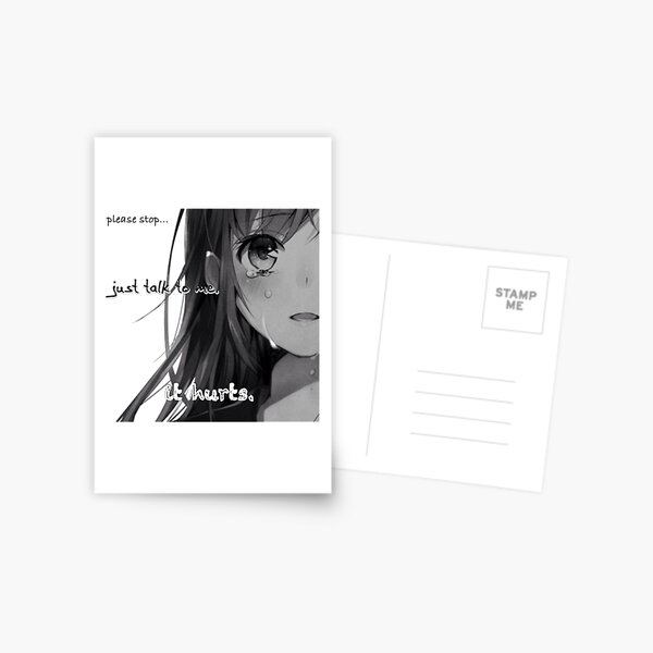 Sad Anime girl Postcard for Sale by WittyMillennial