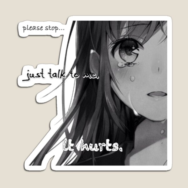 Anime Girl Sad Magnet for Sale by InsecurePuppet