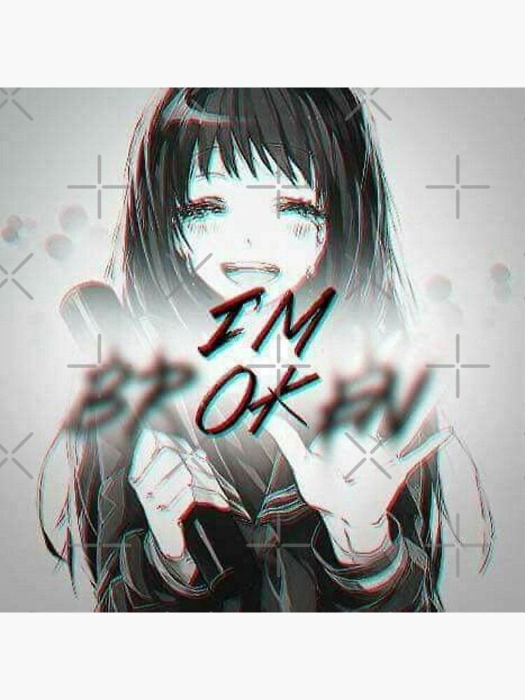 digital style painting, emo anime girl, black long m