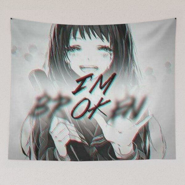Item preview, Anime Girl - I'm Okay! designed and sold by WittyMillennial.