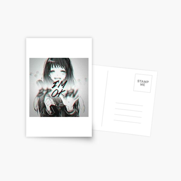 Sad Anime girl Postcard for Sale by WittyMillennial