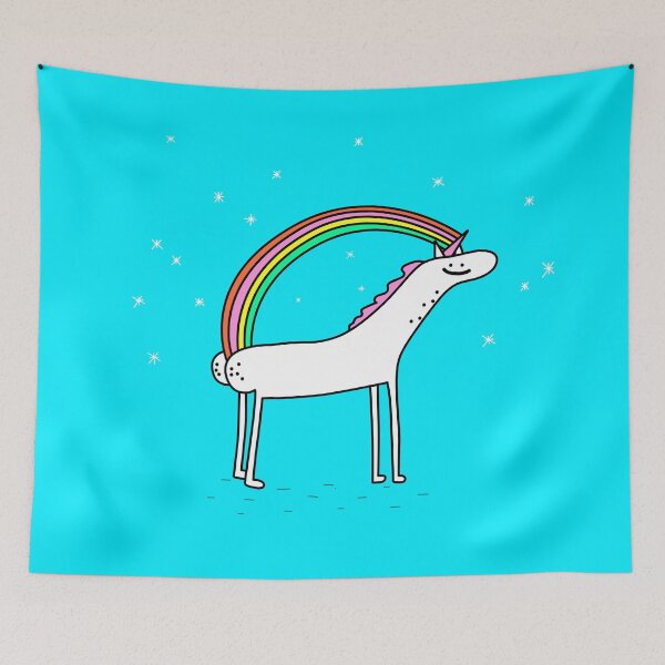 Aperçu de l'œuvre Unibumbow - Licorne avec un arc-en-ciel et des cheveux roses créée et vendue par Porky Roebuck.