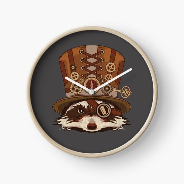 Cadeau Vintage Art Steampunk Animal Raton Laveur Horloge