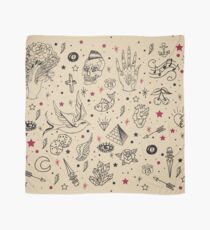 Hand Drawn Flash Tattoo Pattern Scarf