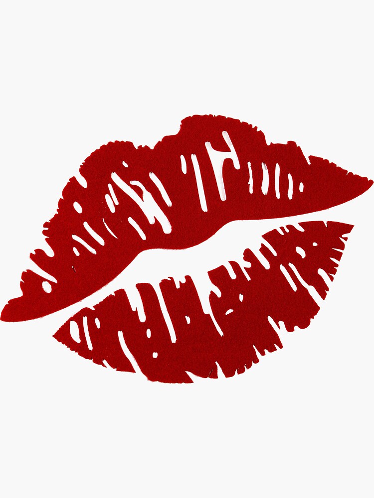 "Ideogram Lips ('Kiss Mark' emoji)" Sticker for Sale by denisestanley