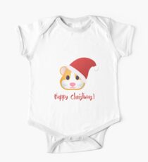 Happy Hamster Christmas Short Sleeve Baby One-Piece