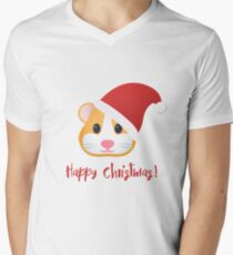 Happy Hamster Christmas V-Neck T-Shirt