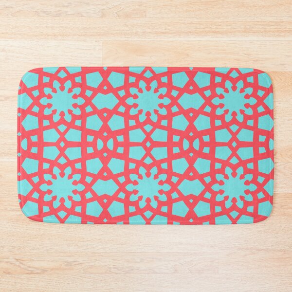 Item preview, Coral and aqua geometric Arabic pattern inspired by the Grand Mosque at KAUST designed and sold by CreatEVEdesign.