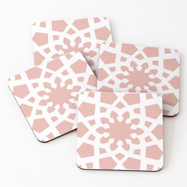 Item preview, Dusty pink  and white geometric Arabic pattern inspired by the Grand Mosque at KAUST designed and sold by CreatEVEdesign.