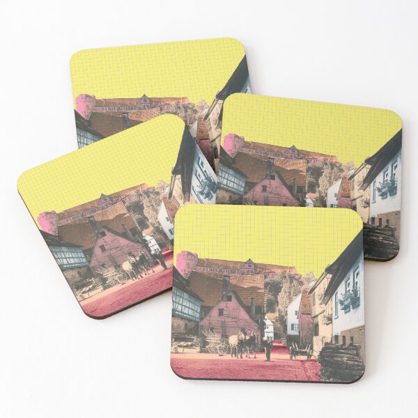 Item preview, We hike on and turn into Seelhausgasse. Quaint houses surround a view of the castle and show a wonderful variety in this Swabian city.
The design by Mallybeau Mauswohn shows a harmoniously colored collage with a view of Seelhausgasse in Tübingen in 1938 designed and sold by Mauswohn.