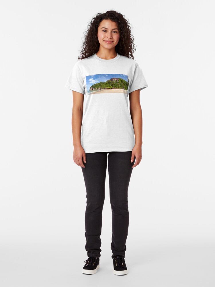 Alternate view of Exotic sand beach and cliffs with forest Classic T-Shirt