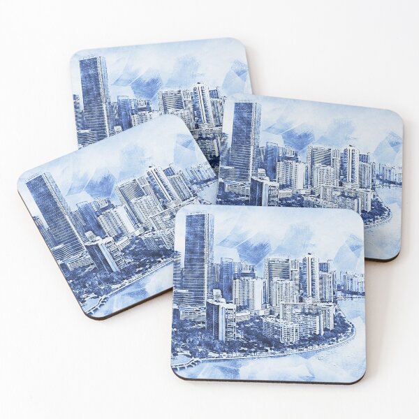 Item preview, Miami Cityscape designed and sold by AM FineArtPrints.