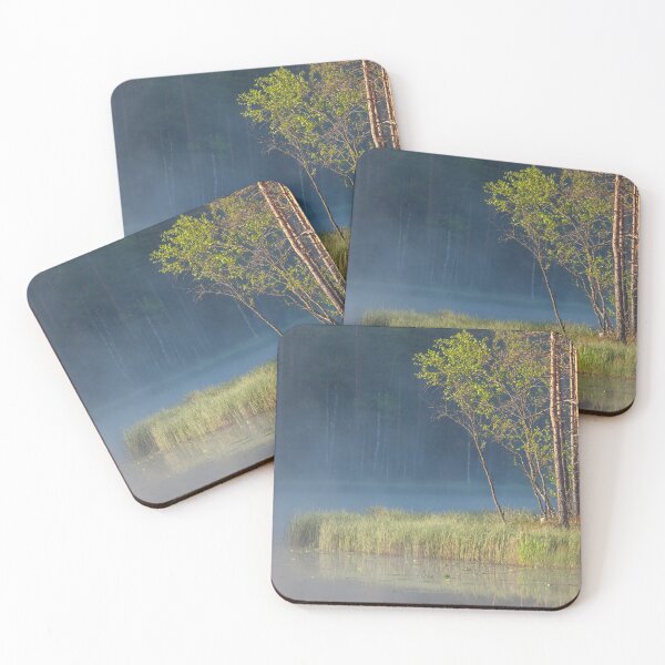 Item preview, Forest reflecting to small lake at morning designed and sold by Juhku.