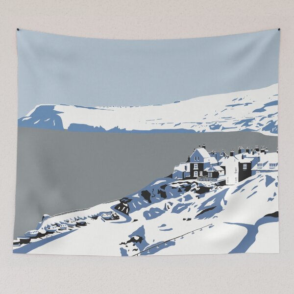 Item preview, Robin Hood's Bay in snow designed and sold by Richard O'Neill Art.
