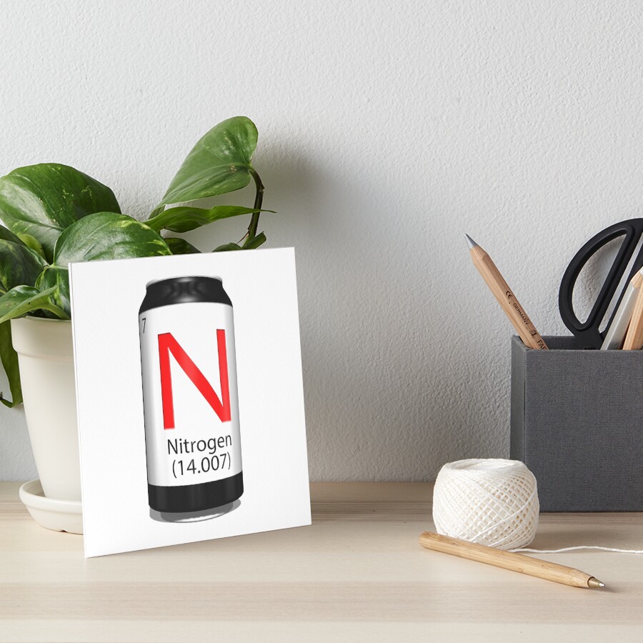 "Chemical periodic table style tile N Nitrogen on the exterior of a