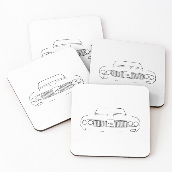 Item preview, Oldsmobile Cutlass 442 classic car outline graphic (black) designed and sold by soitwouldseem.