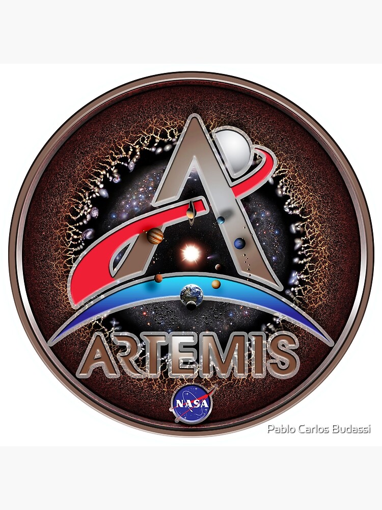 Disover NASA ARTEMIS Logo with the Universe! Premium Matte Vertical Poster