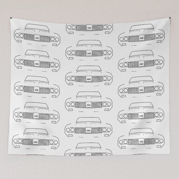 Item preview, Oldsmobile Cutlass 442 classic car outline graphic (black) designed and sold by soitwouldseem.