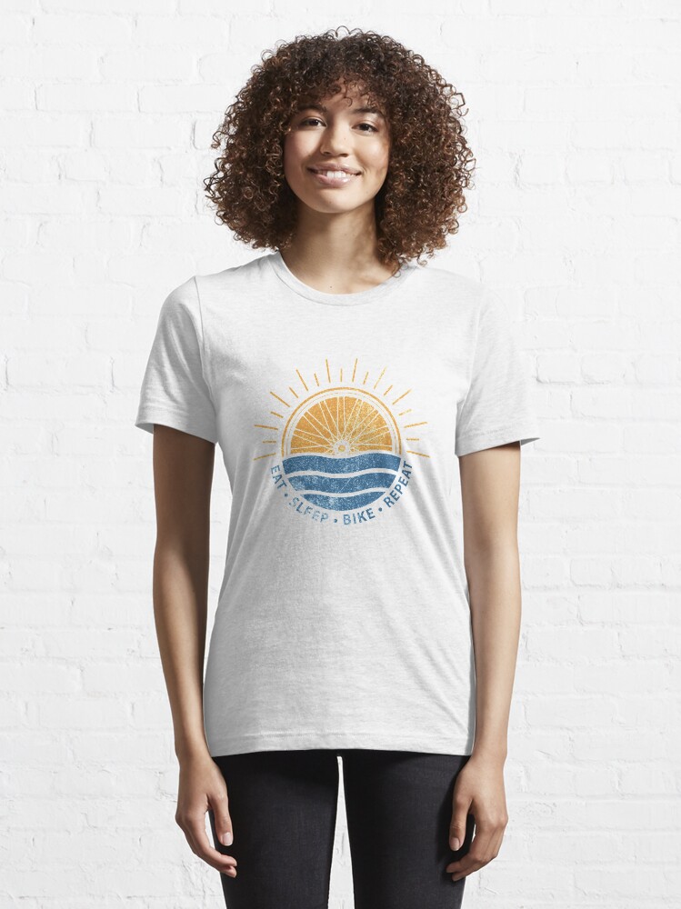 Alternate view of Eat Sleep Bike Repeat - Mountain bike Essential T-Shirt