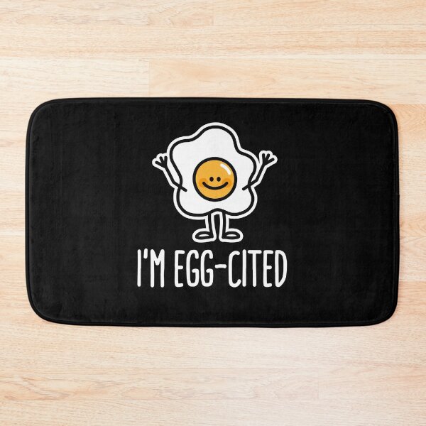 Item preview, I’m egg-cited cool excited egg funny food pun designed and sold by LaundryFactory.