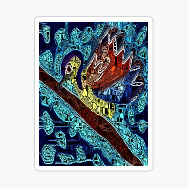 The Indigo Bird With Patterns! Sticker