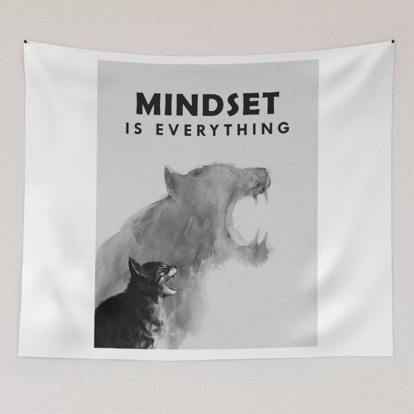 Item preview, Mindset Is Everything Cat Tiger Roaring Motivation Edited designed and sold by SuccessHunters.