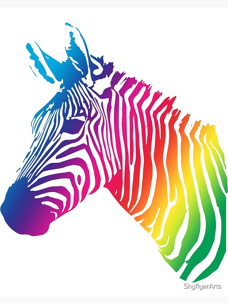 Rainbow Zebra Profile | Art Board Print