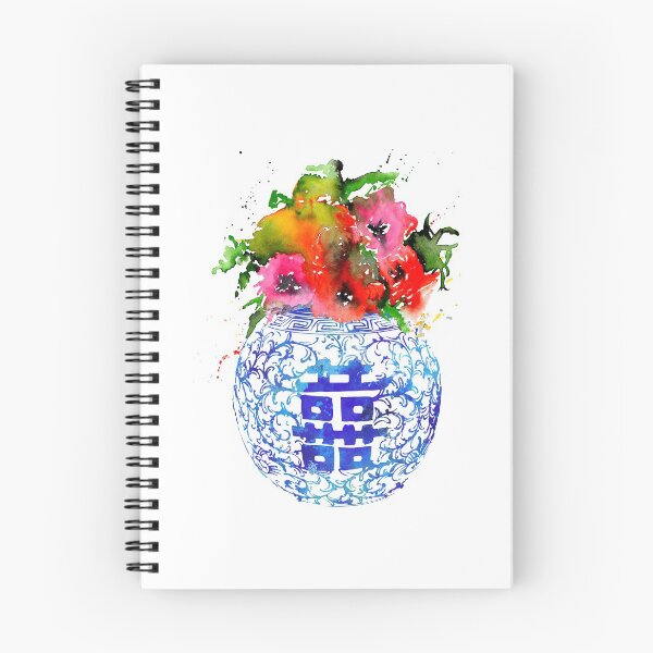 Item preview, Florero Ming, doble felicidad, tarro de jengibre con amapola designed and sold by Rosaliartbook.