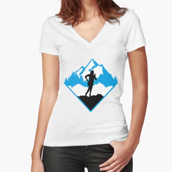 Trail running, runner, running Fitted V-Neck T-Shirt