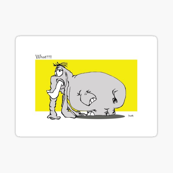 The confused elephant Sticker