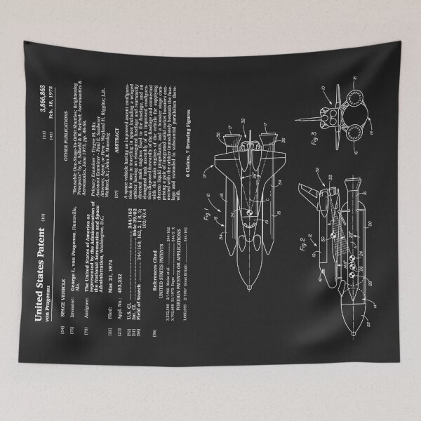Artikelvorschau, Space Shuttle Patent - Schwarz entworfen und verkauft von FinlayMcNevin.