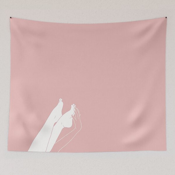 Item preview, Minimalist drawing: hand touches foot | Helios - Part II designed and sold by RebeccaCeleste.