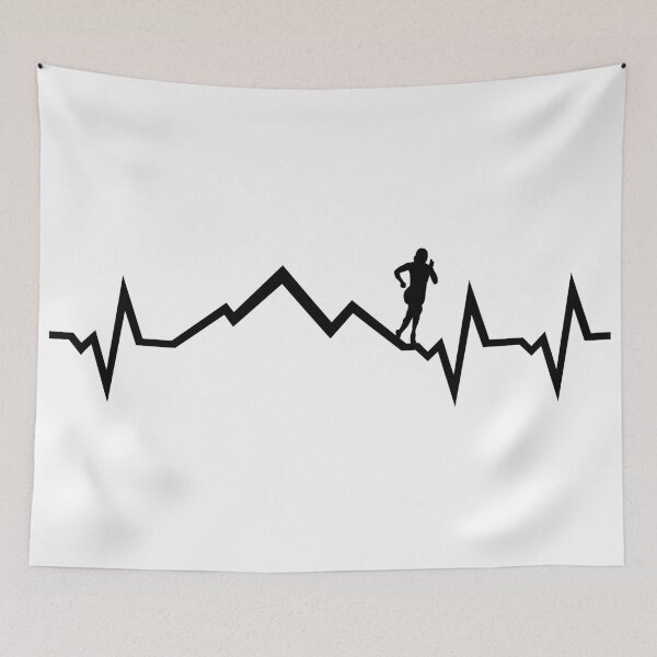 Item preview, Mountain run heartbeat, running ECG designed and sold by claudiasartwork.