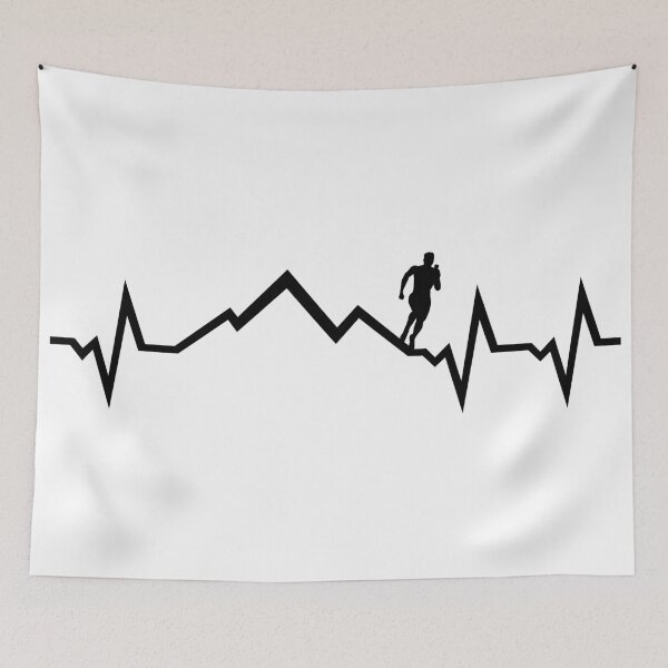 Item preview, Mountain run heartbeat, running ECG designed and sold by claudiasartwork.