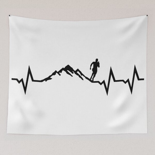 Item preview, Mountain run heartbeat, running ECG designed and sold by claudiasartwork.