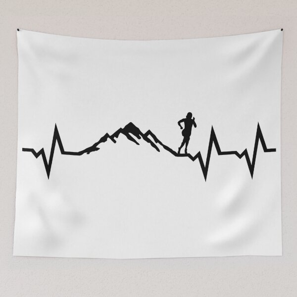 Item preview, Mountain run heartbeat, running ECG designed and sold by claudiasartwork.