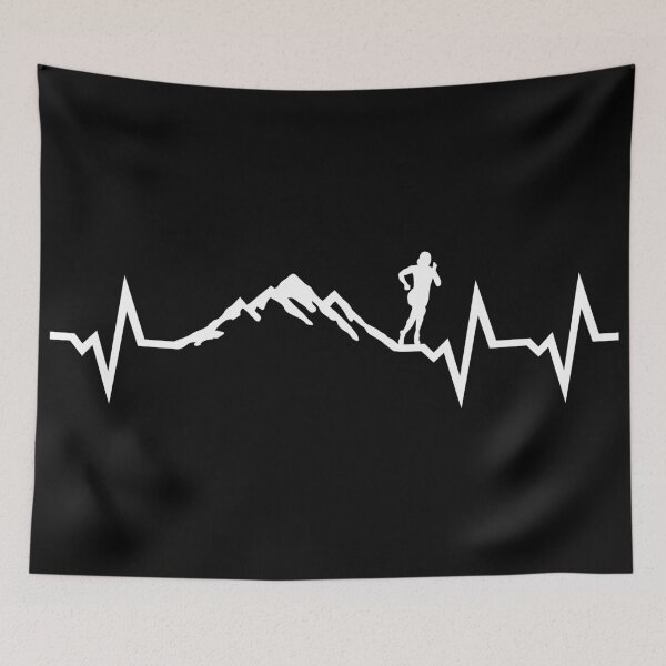 Item preview, Mountain run heartbeat, running ECG designed and sold by claudiasartwork.