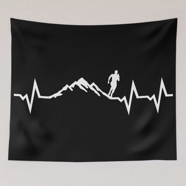 Item preview, Mountain run heartbeat, running ECG designed and sold by claudiasartwork.