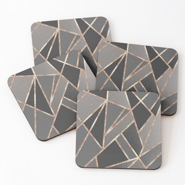 Item preview, Classic Silver Gray Charcoal Rose Gold Geo #1 #geometric #decor #art  designed and sold by Anita's & Bella's Art.